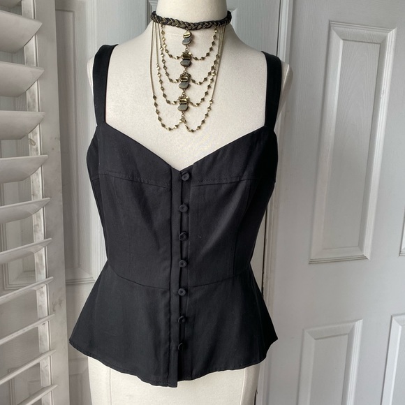 NWT BCBG button up fitted sexy top Medium - Picture 2 of 6